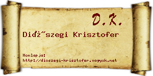 Diószegi Krisztofer névjegykártya
