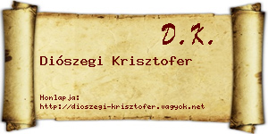 Diószegi Krisztofer névjegykártya
